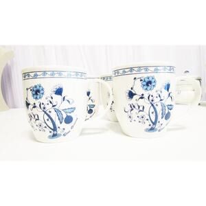 Blue Onions, Fine Bone China, Vintage Coffee Cups (set of 4)
